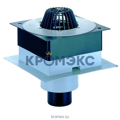 Воронка кровельная PP HL63.1 с вертикальным выпуском Дн 110 с листвоуловителем, электрообогревом, теплоизоляцией, обжимным фланцем HL HL63.1/1