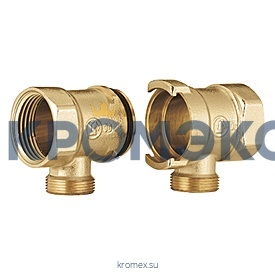 Элемент коллектора концевой латунь R580T DN 32 1" ВР на 1 вых НР под адаптер с седлом 16мм Giacomini R580TY005