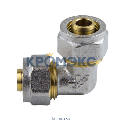 Угольник МП латунь никель обжим 7005 Дн 16х90гр ГОСТ 32415-2013 Aquasfera 7005-01