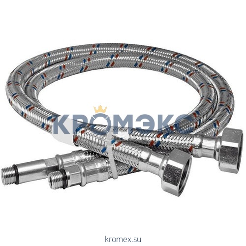Подводка гибкая для воды латунь пара для смесителя M10-1/2" г-ш L=0,35 м Славен СЛ-ЗП-014