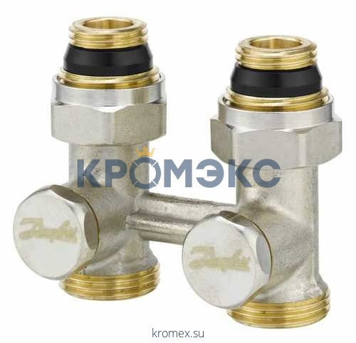 Узел нижнего подключения RLV-KS для двухтр Ду 15 Ру10 1/2"x3/4"ЕК прямой Danfoss 003L0220