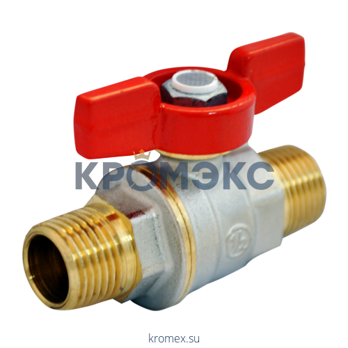 Кран шаровой латунь никель R913 Ду 10 Ру42 НР полнопроходной бабочка Giacomini R913X022