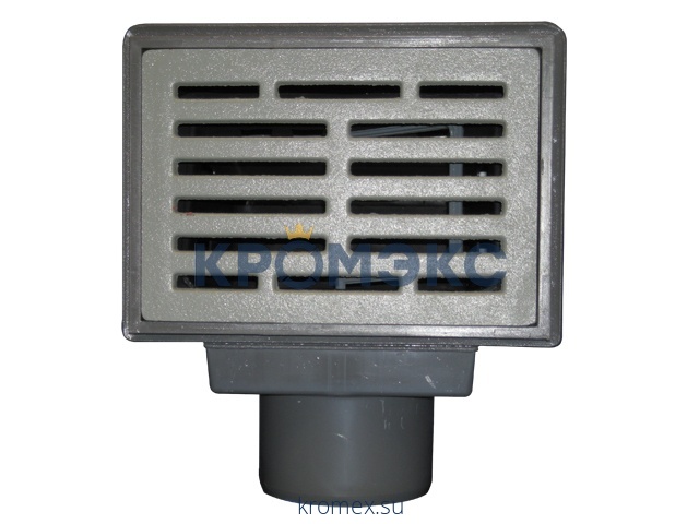 Трап для подвалов и тех.помещений нерегулируемый с гидрозатвором Дн 110 с чугунной решёткой 155х225мм горизонтальный выпуск HL HL71G