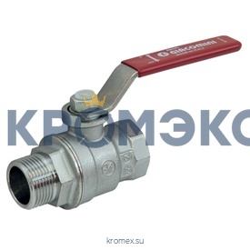 Кран шаровой латунь хром R854L Ду 40 Ру28 ВР/НР полнопроходной рычаг Giacomini R854LX027