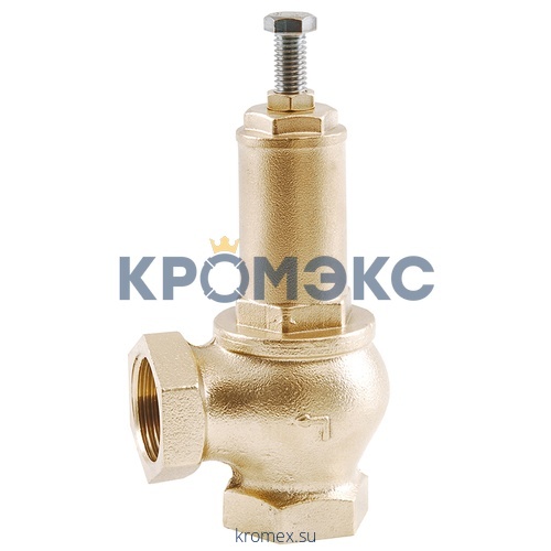 Клапан предохранительный пружинный угловой латунь 1831 Ду25х25 ВР/ВР G1"хG1" Рн=0.5...16бар 180С OR 1831.025