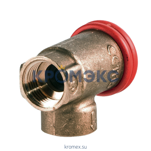 Клапан предохранительный пружинный угловой латунь R140R Ду15х15 ВР/ВР G1/2"хG1/2" Рср=3бар 110С Giacomini R140RY103