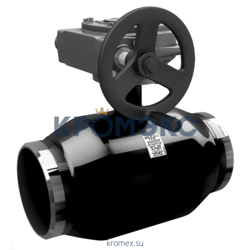 Кран шаровой сталь КШ.Ц.П.Р Ду 500 Ру25 п/привар с редуктором LD КШ.Ц.П.Р.500/400.025.Н/П.02