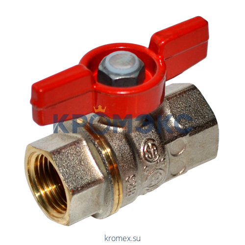 Кран шаровой латунь никель R911 Ду 10 Ру42 ВР полнопроходной бабочка Giacomini R911X022