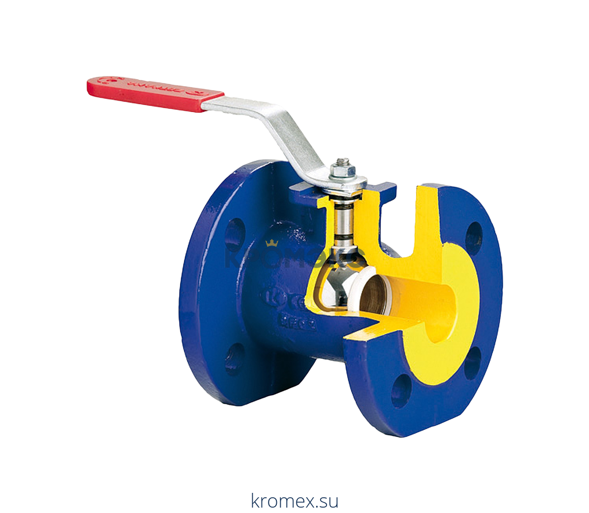 Кран шаровой чугун V565 Ду 80 Ру16 фл полнопроходной рукоятка ADL HT01A34856