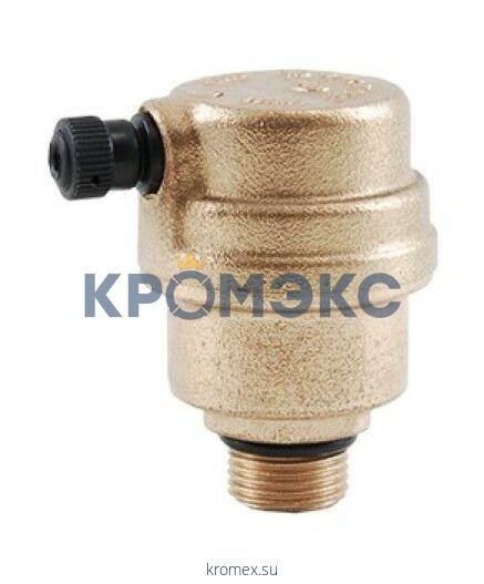 Воздухоотводчик автоматический латунь 499 Ду 10 Ру10 G3/8" НР прямой бок спуск О-кольцо OR 0499.012