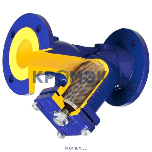 Фильтр сетчатый Y-образный чугун Ду 400 Ру16 Тмакс=300 oC фл 821А со сливной пробкой Zetkama 821A400C43