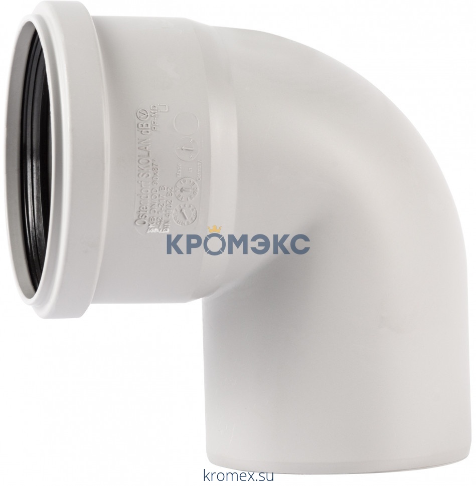 Отвод PP-H белый HT HTBw Дн 32х1,8х87гр б/нап в/к Ostendorf 559340