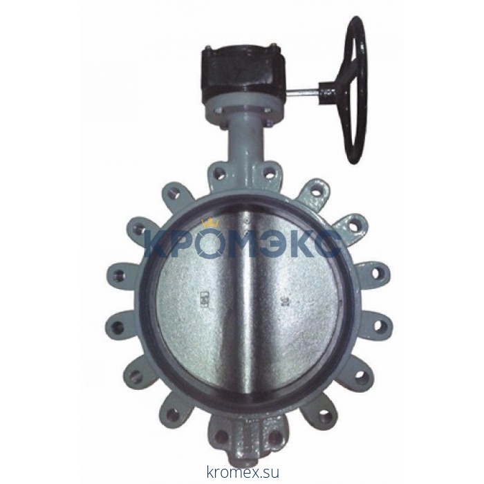 Затвор дисковый поворотный чугун R59FL Ду 500 Ру16 с резьб проушинами с редуктором диск чугун манжета EPDM Giacomini R59FLX050