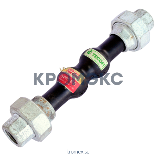 Компенсатор резиновый антивибрационный EPDM DI7140N Ду 20 Ру16 ВР L=200мм Tecofi DI7140N-0020 сжатие/растяжение 22/6