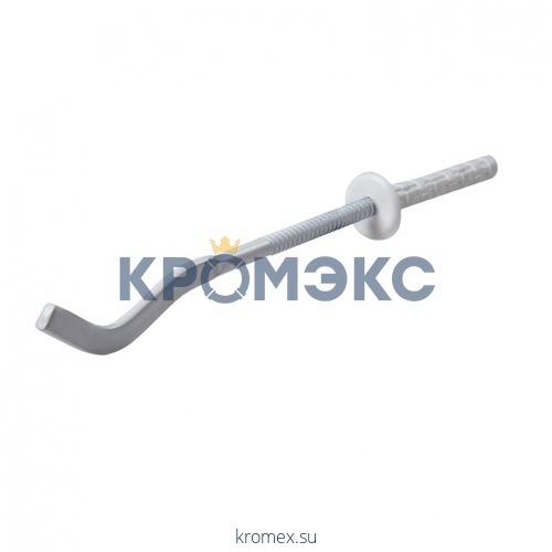 Кронштейн настенный штыревой плоский 7х180мм стальной для алюминиевых и биметаллических радиаторов в/к дюбель (вес 48,6 гр)