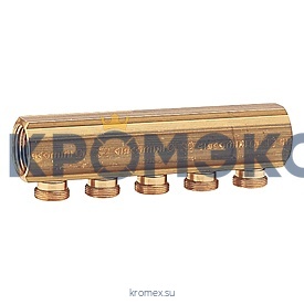 Коллектор латунь R580 1" ВР/ВР на 4 вых НР под адаптер с седлом 16мм Giacomini R580Y164