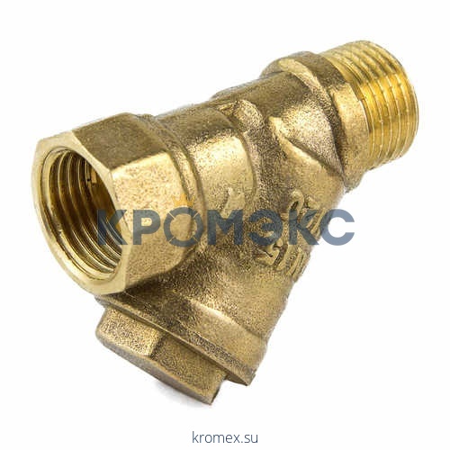 Фильтр сетчатый Y-образный латунь Ду 20 Ру20 G3/4" ВР/НР 4002 с отверстием под пломб Aquasfera 4002-02