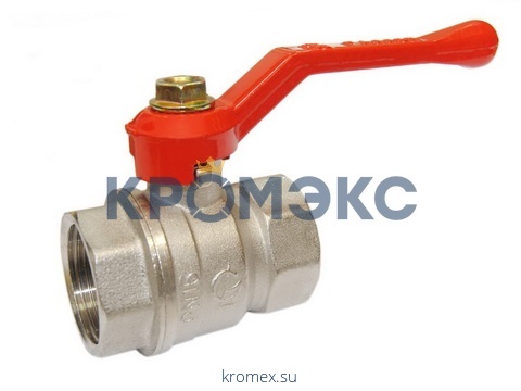 Кран шаровой латунь никель Стандарт 220 аналог 11б27п1 Ду 25 Ру16 ВР полнопроходной рычаг ГАЛЛОП 103155