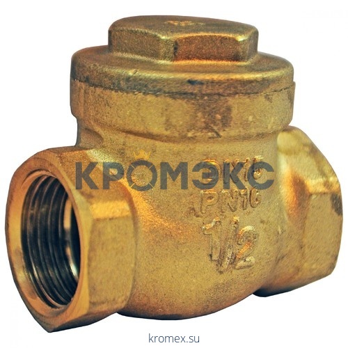 Клапан обратный латунь поворотный N6 Ду 25 Ру16 Тмакс=110 оС ВР G1" заслонка латунь Giacomini N6Y005
