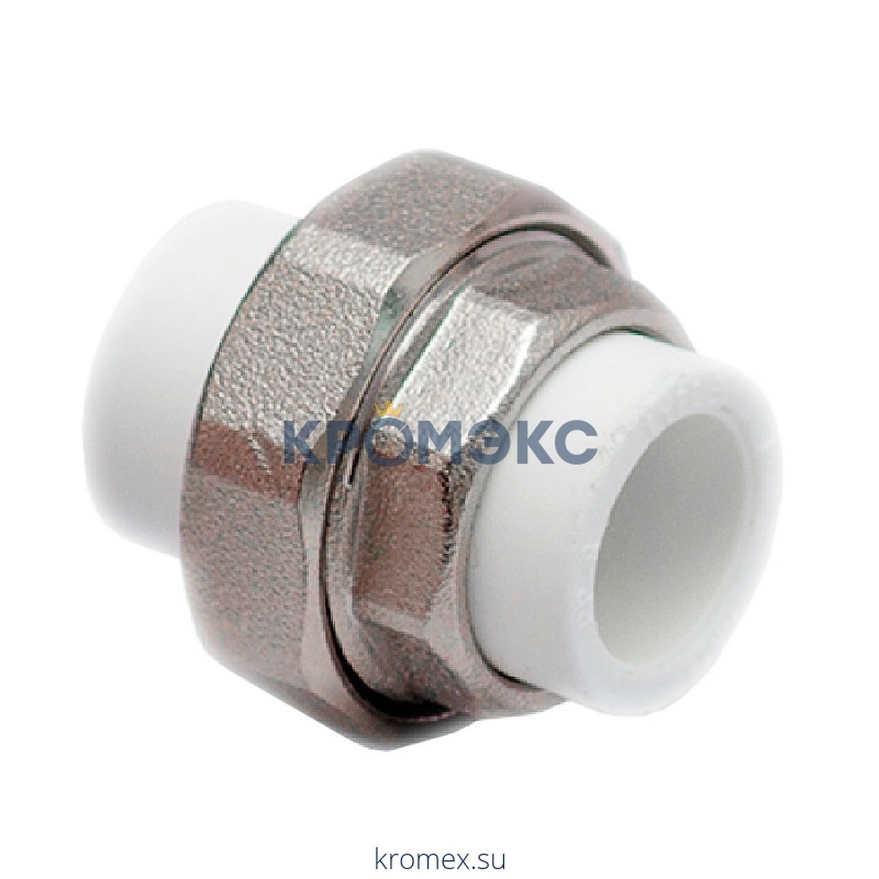 Муфта PP-R разъемная белая внутренняя пайка Дн 20 RTP (РосТурПласт) 14455