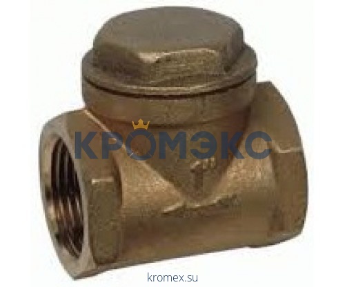 Клапан обратный бронза поворотный CB2143 Ду 25 Ру20 Тмакс=80 оС ВР G1" тарелка латунь Tecofi CB2143-0025