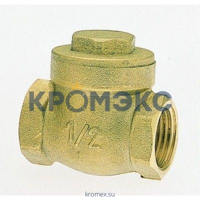 Клапан обратный латунь поворотный 51 Ду 40 Ру10 ВР G1 1/2" мет седло Icma 83051AH05