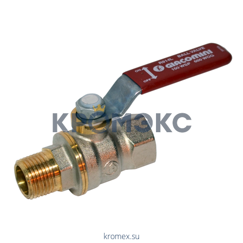 Кран шаровой латунь никель R914L Ду 8 Ру42 ВР/НР полнопроходной рычаг Giacomini R914LX021