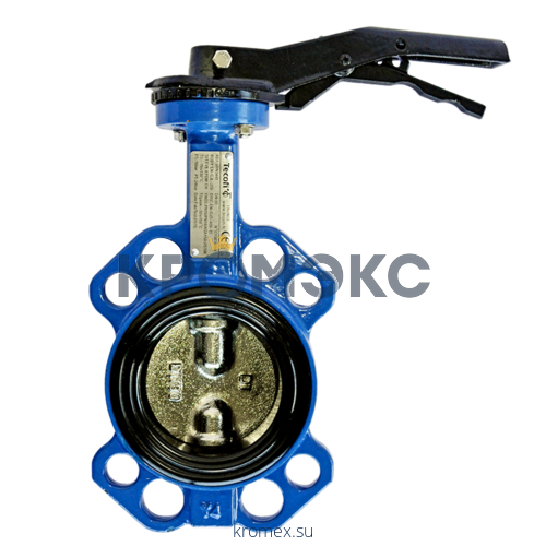 Затвор дисковый поворотный сталь VP5445S-02EP Ду 100 Ру16 межфл с рукояткой диск сталь манжета EPDM Tecofi VP5445S-02EP0100