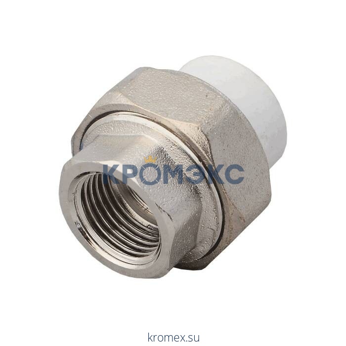 Муфта PP-R комбинированная разъемная белая ВР Дн 20х1/2" RTP (РосТурПласт) 10615