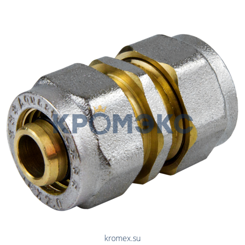 Муфта МП латунь никель обжим 7003 Дн 16 ГОСТ 32415-2013 Aquasfera 7003-01