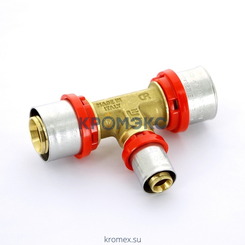 Тройник переходной МП латунь пресс 1657G Дн 20х16х20 TIEMME 1650008