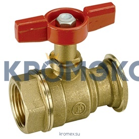 Кран шаровой латунь R285 Ду 32х50 Ру35 ВР/фл бабочка с выводом для насоса Giacomini R285Y003