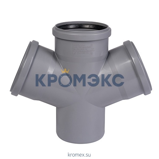 Крестовина PP-H 1-плоскостная серая HT HTDA Дн 110х110х110х87гр б/нап в/к Ostendorf 115930