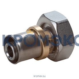 Муфта МП латунь никель пресс RM179 Дн 16х2,0х16 с накидной гайкой Giacomini RM179X023