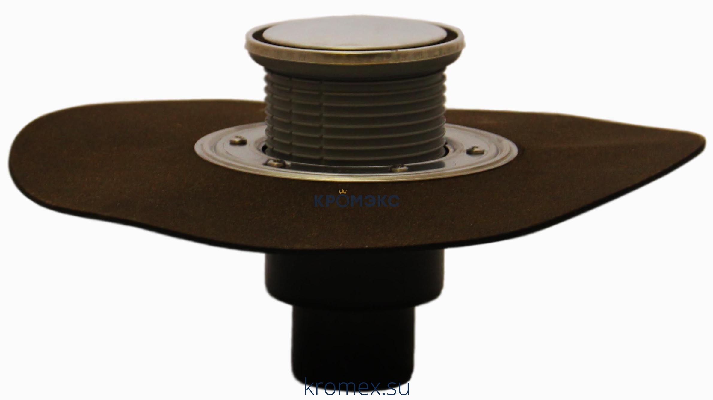 Трап регулируемый с гидрозатвором Дн 50/75/110 с нержавеющей решёткой 133мм с полимербитумным полотном вертикальный выпуск HL HL310NHR