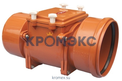 Затвор канализационный Дн 200 б/нап с заслонкой из нерж стали, монтажным лючком HL 720.0