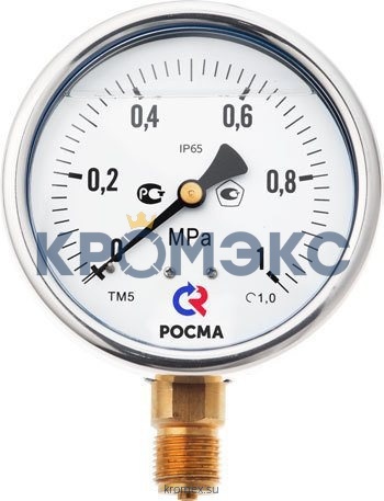 Манометр гидрозаполненный ТМ-320P.10 радиальный Дк63мм 0-4 МПа G1/4" глицерин Росма 00000025742