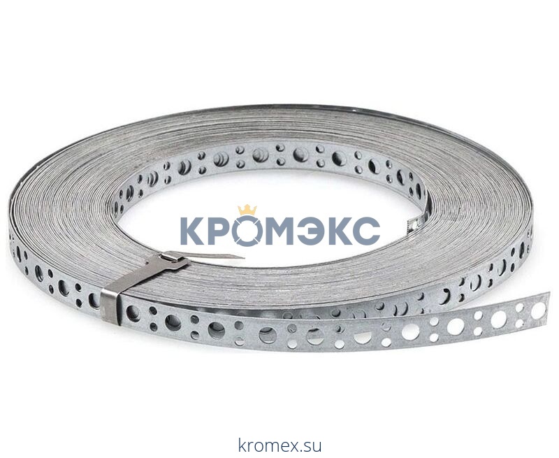 Лента бандажная стальная ЛС-1 25х0,9х30 перфорированная ROCKWOOL 207838
