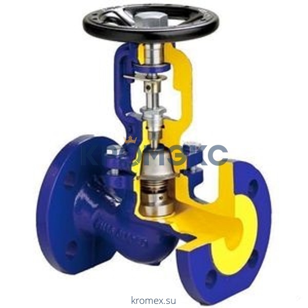 Клапан запорный чугун 215C Ду 40 Ру25 фл с маховиком сальниковый Zetkama 215C040D01