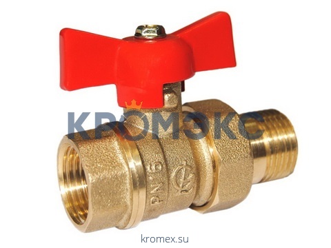 Кран шаровой латунь Стандарт 232 аналог 11б27п1 Ду 15 Ру16 ВР/"американка" полнопроходной бабочка ГАЛЛОП 103167