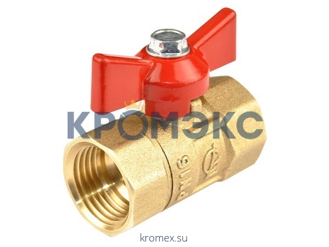 Кран шаровой латунь ПРАКТИК 130 Ду 25 Ру16 ВР бабочка ГАЛЛОП 103256