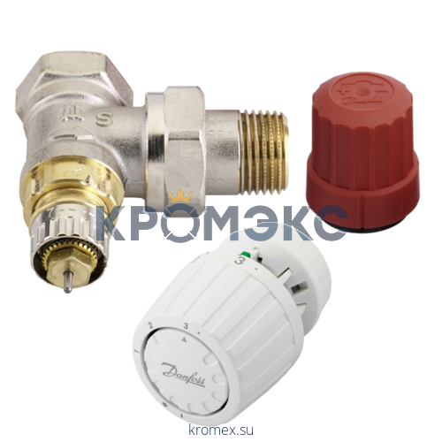 Комплект термостатический RTR-N/RTR 7090 газ/нап для двухтр Ду 15 Ру10 угловой клипс RTR (RA) 5-26oC Danfoss 013G2173