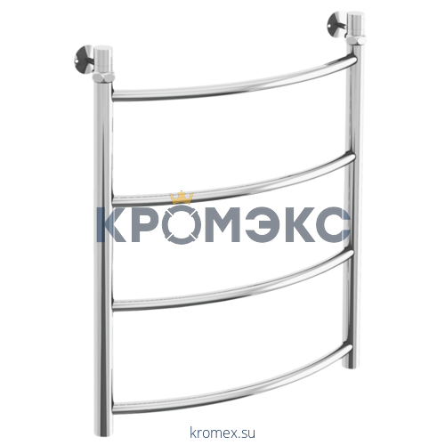 Полотенцесушитель водяной нерж сталь Лесенка Ду 25 (1") НР 400х500мм 4П нижнее подключение в/к соединитель (1"х3/4") Уют Элит-Металл В-23-02