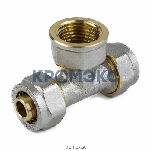 Тройник МП латунь никель обжим 7013 Дн 20х3/4"х20 ВР ГОСТ 32415-2013 Aquasfera 7013-02