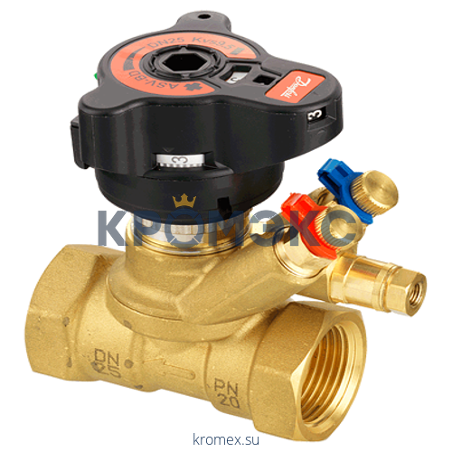 Клапан балансировочный ручной латунь ASV-BD Ду 50 Ру20 ВР Kvs=40м3/ч с изм/нип Danfoss 003Z4046