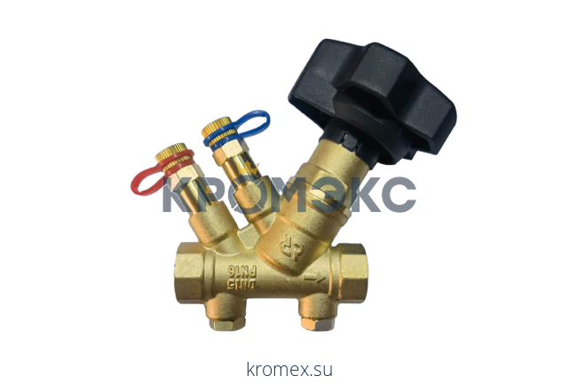 Ручной балансировочный клапан MVT-R DN15LF PN16, Kvs=2,54 м³/ч, Tmax 120 °С, ВР, корпус-DZR латунь, Ридан 003Z4040R