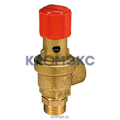 Клапан предохранительный пружинный угловой латунь R140MY Ду15х15 НР/ВР G1/2"хG1/2" Рср=3бар 110С Giacomini R140MY003