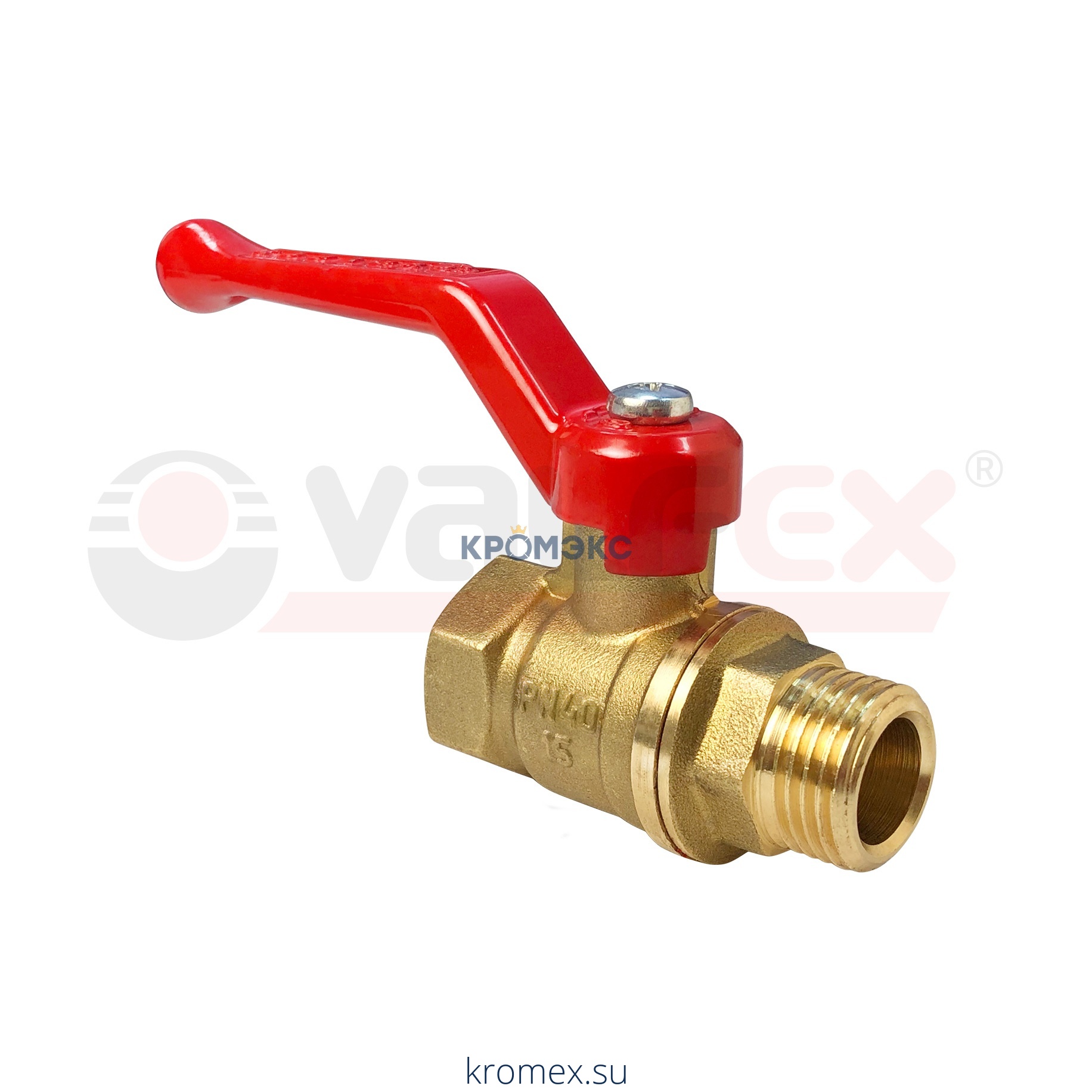 Кран шаровой латунь 11Б27фт1М Ду 20 Ру40 ВР/НР полнопроходной рычаг VALFEX VF.215.LR1.034