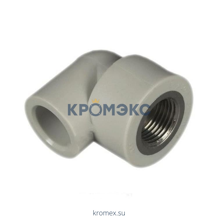 Угольник PP-R комбинированный серый ВР Дн 20х3/4" RTP (РосТурПласт) 11039