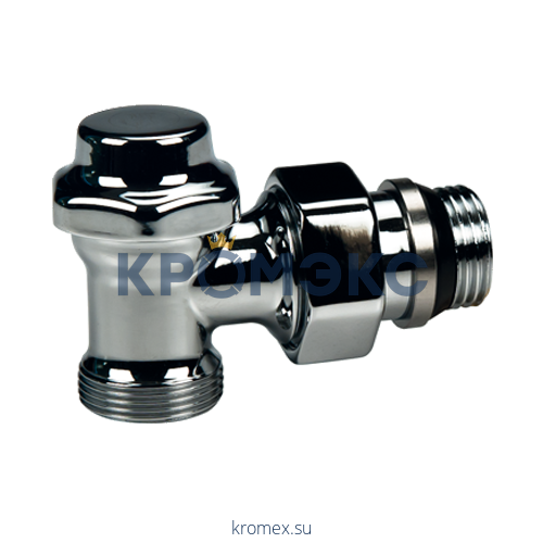 Клапан запорный для полотенцесушителей и дизайн радиаторов T29C Ду 15 Ру16 1/2"x16 НР угловой штуцер с герметичной прокладкой хром глянцевый Giacomini T29CX003